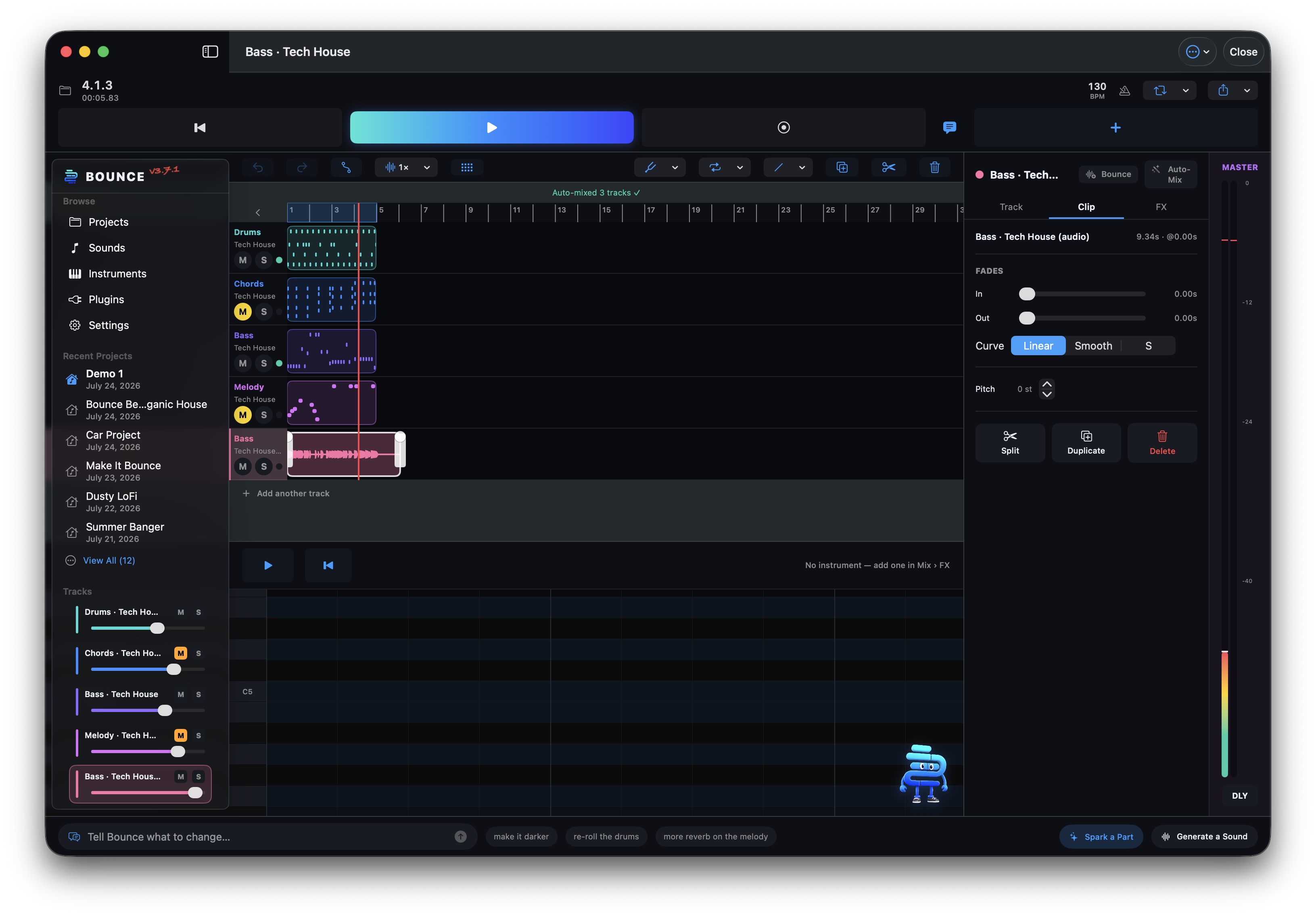 Bounce for Mac — after running Auto-Mix