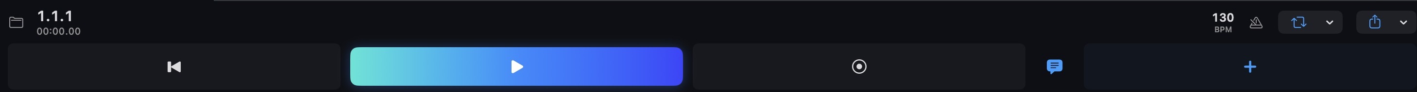 Bounce for Mac — the transport bar